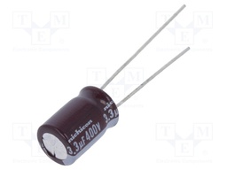 Capacitor: electrolytic; THT; 3.3uF; 400VDC; Ø8x11.5mm; ±20%