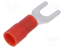 Tip: fork; M4; 0.5÷1mm2; crimped; for cable; insulated; tinned; red