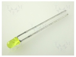 LED; 3mm; yellow; 0.8÷3.2mcd; 60°; Front: convex; Pitch: 2.54mm