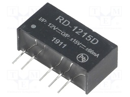 Converter: DC/DC; 2W; Uin: 10.8÷13.2V; Uout: 15VDC; Uout2: -15VDC