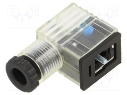 Plug for coil; PIN: 3; natural (transparent); 24V; A: 20.8mm