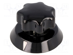 Knob; with pointer; thermoplastic; Shaft d: 6mm; Ø31x25mm; black