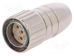 Connector: M23; plug; PIN: 6; female; soldering; for cable; straight