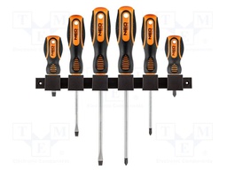 Kit: screwdrivers; Phillips,slot; Kit: mounting holder; 6pcs.