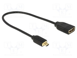 Cable; HDMI socket,micro HDMI plug; Len: 0.2m; black; 26AWG; black
