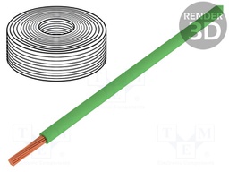 Wire; LiY; stranded; Cu; 0.25mm2; green; PVC; 900V; 250m; Class: 5