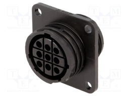 Socket; female; PIN: 9; w/o contacts; CPC Series 1; Case: size 17