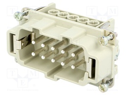 Connector: HDC; contact insert; male; C146; PIN: 10; 10+PE; size E10