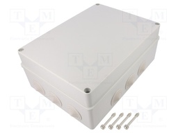 Enclosure: junction box; X: 220mm; Y: 300mm; Z: 120mm; IP65; grey