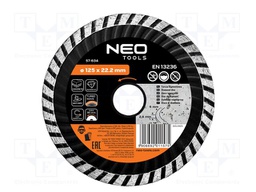 Cutting diamond wheel; Ø: 125mm; turbo; Holder: assembly hole