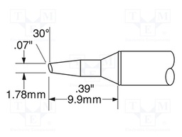 Tip; bevel; 2mm; 357°C; for soldering station