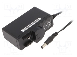 Power supply: switched-mode; voltage source; Out: 5,5/2,1; plug