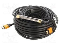 Cable; HDMI 1.4,with amplifier; HDMI plug,both sides; 25m; black