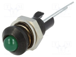 Indicator: LED; prominent; Cutout: Ø8mm; for PCB; brass; ØLED: 5mm