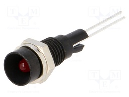 Indicator: LED; recessed; Cutout: Ø6mm; for PCB; brass; ØLED: 3mm