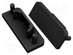 Cap for LED profiles; black; ABS; Application: SURFACE14