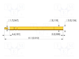Test probe socket; gold-plated; Flange height: 0.2mm