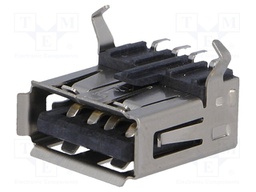 Socket; USB A; SMT; horizontal