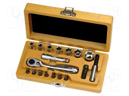 Wrenches set; 6-angles,socket spanner; XS Classic; 18pcs.