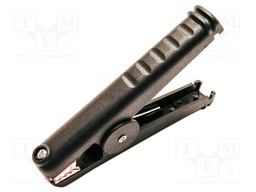 Kelvin crocodile clip; 300A; Grip capac: max.41mm; black