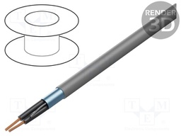 Wire; BiT 500 (ST) H; 2x1mm2; Al-PET foil; LSZH; grey; 300/500V