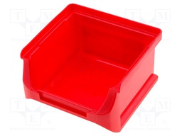Container: workshop; red; plastic; H: 60mm; W: 102mm; D: 100mm