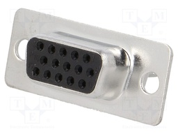 D-Sub HD; PIN: 15; plug; female; stamped and formed contacts
