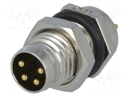 Connector: M8; male; PIN: 4; for panel mounting,front side nut