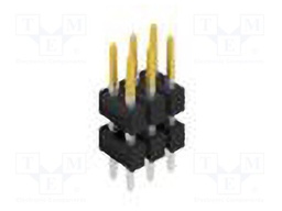 Connector: pin strips; pin header; male; PIN: 6; 2.54mm; THT; 2x3