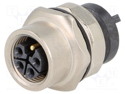 Socket; M12; PIN: 5; female; L code-Power; THT; IP65/IP67; straight