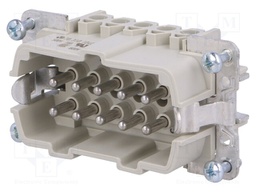 Connector: HDC; male; PIN: 10; size 10; Pitch: 57x27mm; 500V; 16A