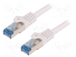 Patch cord; S/FTP; 6a; stranded; Cu; LSZH; white; 5m; 26AWG