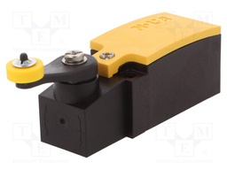 Limit switch; lever R 27mm, plastic roller Ø14mm; NO + NC; 6A