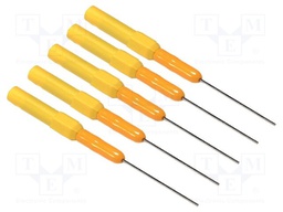 Test probe; 3A; yellow; Socket size: 4mm; 70VDC; Features: needle