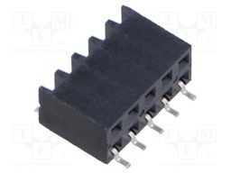 Connector: pin strips; female; PIN: 10; 2.54mm; gold-plated; SMT