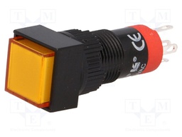 Switch: push-button; Pos: 2; SPDT; 0.5A/250VAC; 1A/24VDC; orange