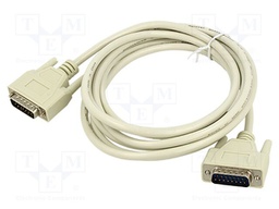 Cable; D-Sub 9pin socket,both sides; Len: 5m; beige; null-modem