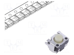 Microswitch TACT; SPST; Pos: 2; 0.05A/12VDC; SMT; 1.6N; 3.4mm; round