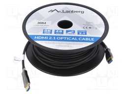 Cable; HDMI 2.1; HDMI plug,both sides; PVC; Len: 30m; black
