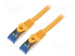 Patch cord; S/FTP; 6a; stranded; CCA; LSZH; orange; 0.25m; 26AWG