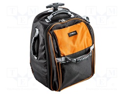 Backpack; tool case; with wheels; poliester 600D; 250x355x245mm