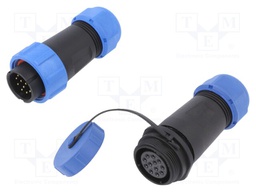 Connector: circular; male + female; PIN: 12; 3A; IP67; 500V