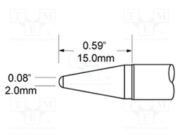 Tip; conical,elongated; 2mm; 421°C; for soldering station