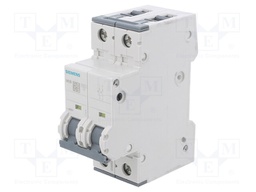 Circuit Breaker, MCB, 5SY6, 2P, 6 kA, 400 V, 25 A
