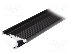 Profiles for LED modules; edge; black; L: 1m; aluminium; anodized