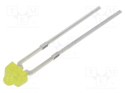 LED; yellow; 500÷750mcd; 30°; Front: convex; 1.9÷2.4V; 2.54mm; THT