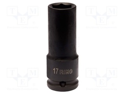Cap; 6-angles,socket spanner,impact; HEX 17mm; 1/2"; 78mm; long