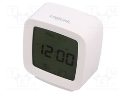 Digital alarm clock; Temp: 0÷50°C; Display: LCD; white; 20÷90%RH
