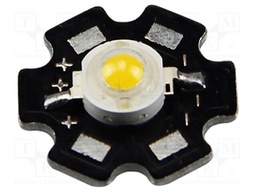 Power LED; STAR; yellow; 140°; λd: 585-595nm; P: 1W; 75÷105lm; Ø20mm
