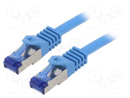 Patch cord; S/FTP; 6a; stranded; Cu; LSZH; blue; 10m; 26AWG; -20÷75°C